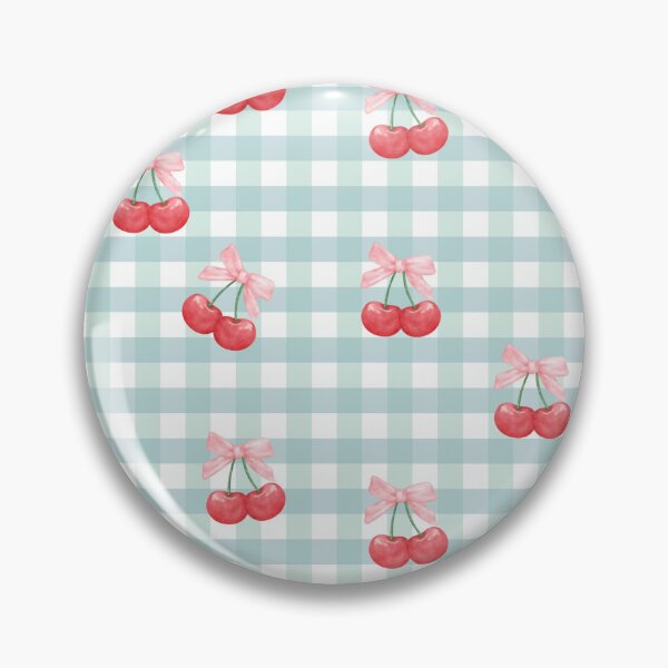 Item preview, Coquette Cherry Bow Blue Gingham Aesthetic designed and sold by WeMerch-Art.