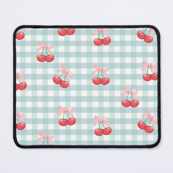 Item preview, Coquette Cherry Bow Blue Gingham Aesthetic designed and sold by WeMerch-Art.