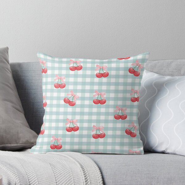 Item preview, Coquette Cherry Bow Blue Gingham Aesthetic designed and sold by WeMerch-Art.