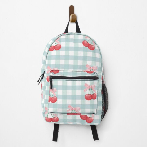 Item preview, Coquette Cherry Bow Blue Gingham Aesthetic designed and sold by WeMerch-Art.