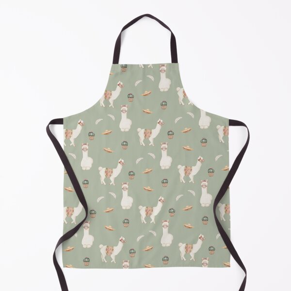 Item preview, Cute Watercolor Llamas Cacti and Sombreros Sage Green Fiesta Pattern designed and sold by svitlaarty.