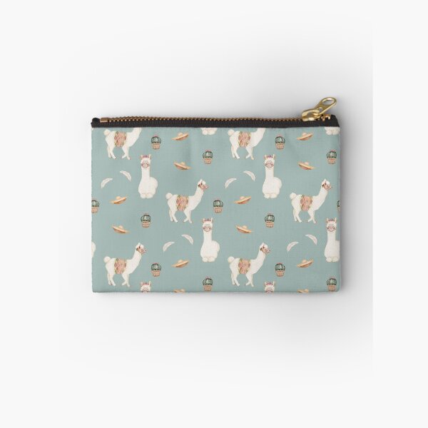 Item preview, Cute Watercolor Llamas Cacti and Sombreros Slate Blue Fiesta Pattern designed and sold by svitlaarty.