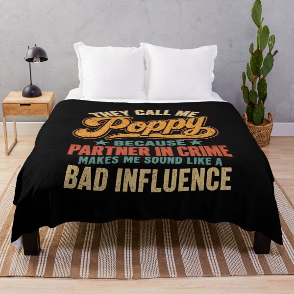 Item preview, poppy funny partner in crime bad influence quote designed and sold by anapldv.