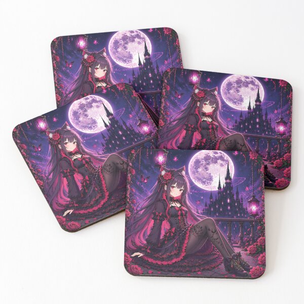 Item preview, Gothic Anime Neko Girl – Castle of the Pink Moon designed and sold by Revyra Design .