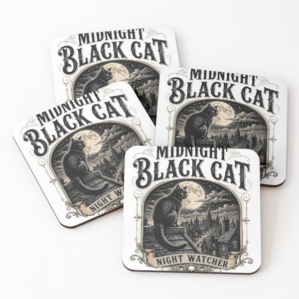 Item preview, Midnight Black Cat Night Watcher Vintage Engraving designed and sold by RoyesButler.