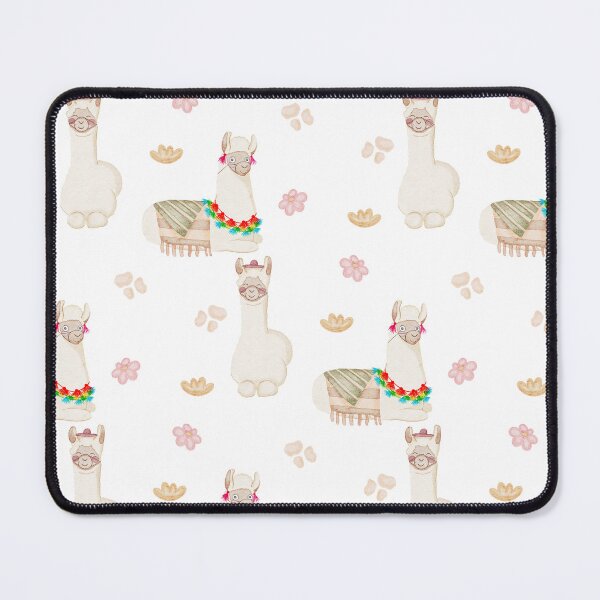 Item preview, Cute Watercolor Floral Llamas and Succulents White Pattern designed and sold by svitlaarty.