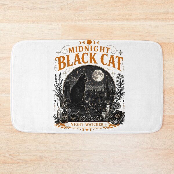 Item preview, Midnight Black Cat Night Watcher Witchy Occult designed and sold by LiviuGligoros.