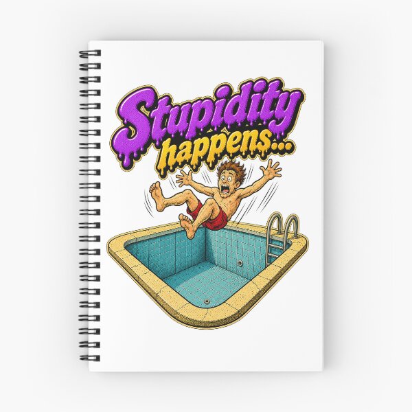 Item preview, Stupidity Happens Empty Pool Jump Funny Cartoon designed and sold by Odd Alien Lab.