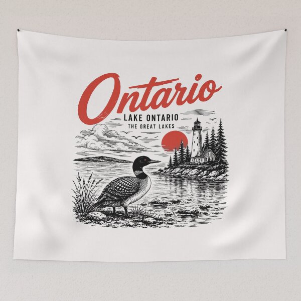 Item preview, Lake Ontario Vintage Loon Lighthouse designed and sold by moabeArtistic.