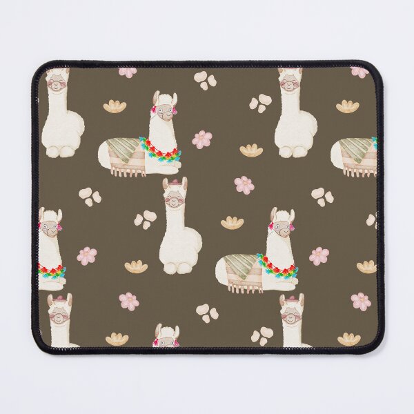 Item preview, Cute Watercolor Floral Llamas and Succulents Dark Brown Pattern designed and sold by svitlaarty.