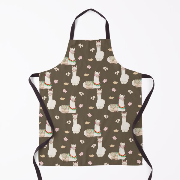 Item preview, Cute Watercolor Floral Llamas and Succulents Dark Brown Pattern designed and sold by svitlaarty.