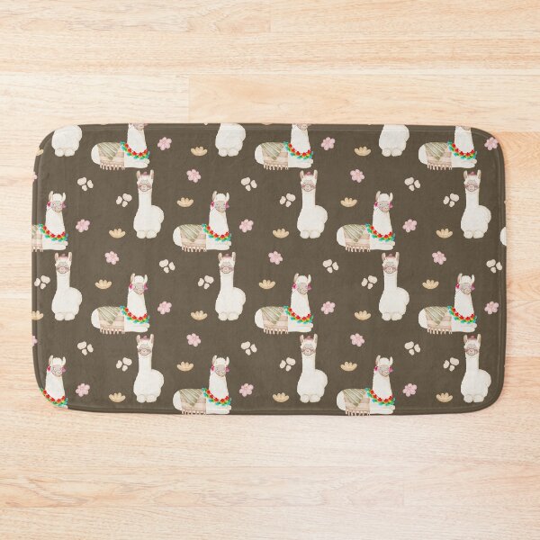 Item preview, Cute Watercolor Floral Llamas and Succulents Dark Brown Pattern designed and sold by svitlaarty.