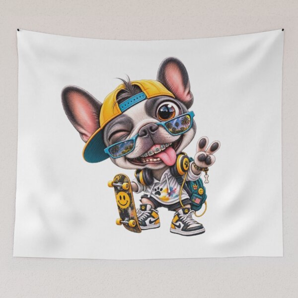 Item preview, Bulldog Francés Skatista Estiloso con Óculos designed and sold by Snurly.