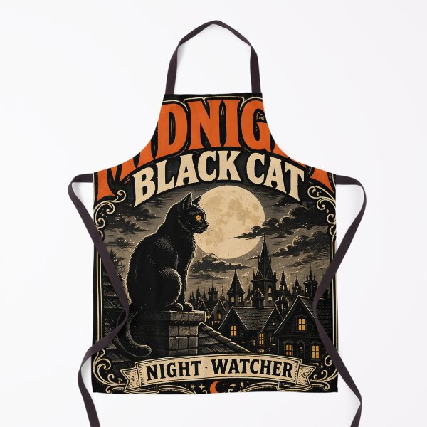 Item preview, Midnight Black Cat Night Watcher Retro Halloween designed and sold by RoyesButler.