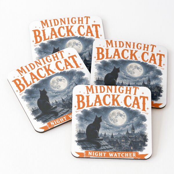 Item preview, Midnight Black Cat Night Watcher Watercolor Fantasy designed and sold by RoyesButler.