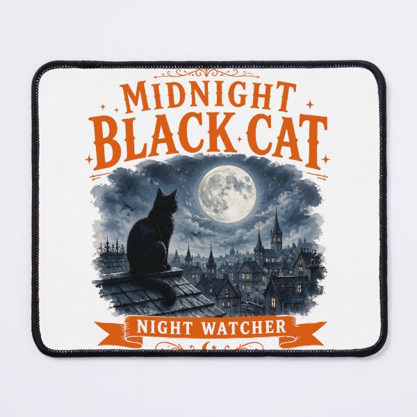Item preview, Midnight Black Cat Night Watcher Watercolor Fantasy designed and sold by RoyesButler.