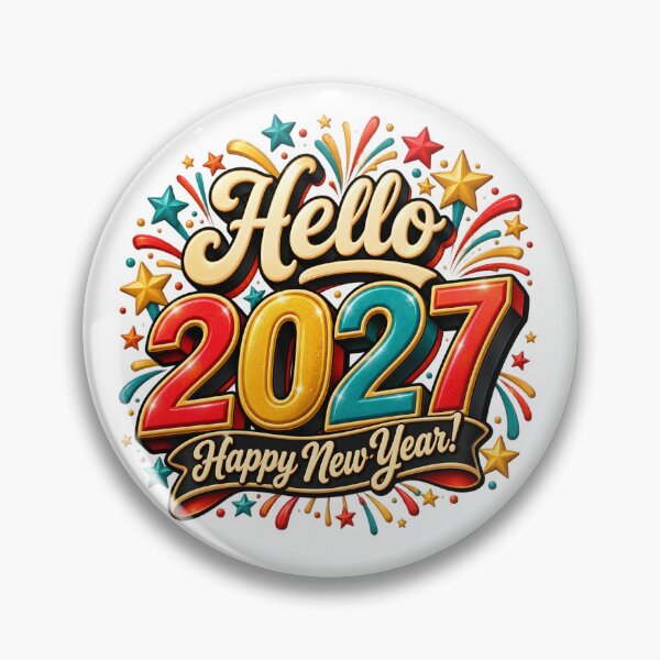 Item preview, Retro Hello 2027 Happy New Year designed and sold by TinyWeird.