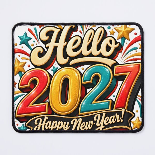 Item preview, Retro Hello 2027 Happy New Year designed and sold by TinyWeird.