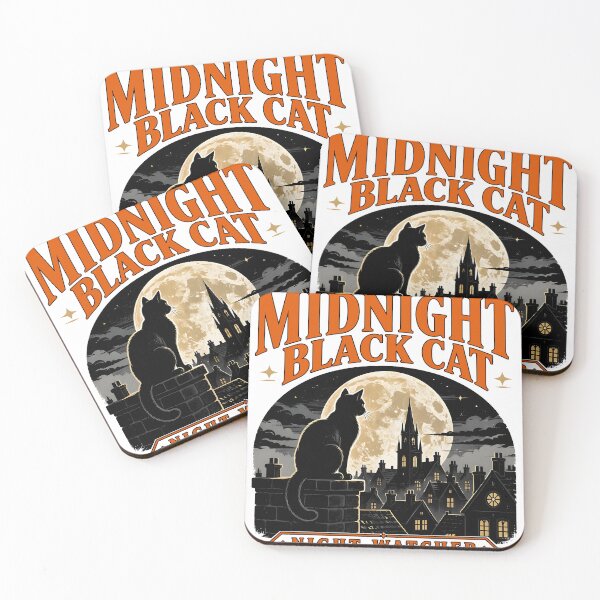 Item preview, Midnight Black Cat Night Watcher Minimal Silhouette designed and sold by RoyesButler.