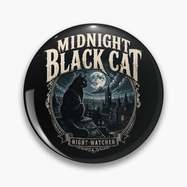Aperçu de l'œuvre Chat Noir Minuit Veilleur de Nuit Sombre Réaliste créée et vendue par RoyesButler.