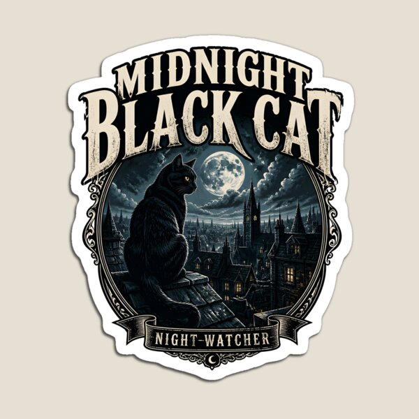 Item preview, Midnight Black Cat Night Watcher Dark Realistic designed and sold by RoyesButler.