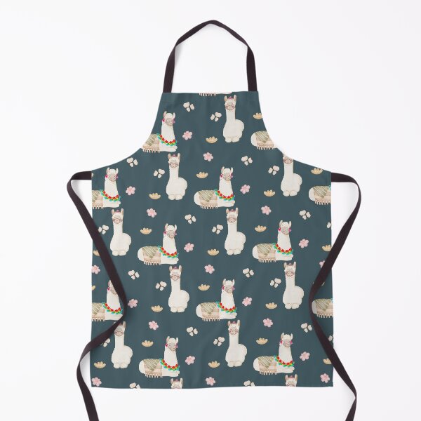 Item preview, Cute Watercolor Floral Llamas and Succulents Navy Blue Pattern designed and sold by svitlaarty.