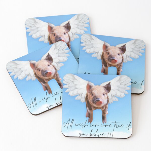 Item preview, All Wishes Can Come True Flying Pig Angel Wings designed and sold by Funnygiftsstudio .