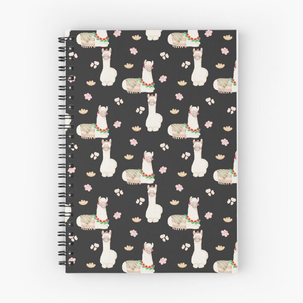 Item preview, Cute Watercolor Floral Llamas and Succulents Black Pattern designed and sold by svitlaarty.