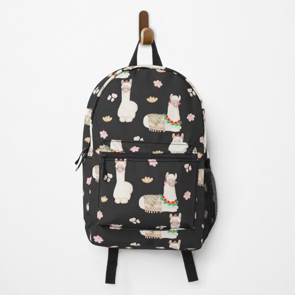 Item preview, Cute Watercolor Floral Llamas and Succulents Black Pattern designed and sold by svitlaarty.