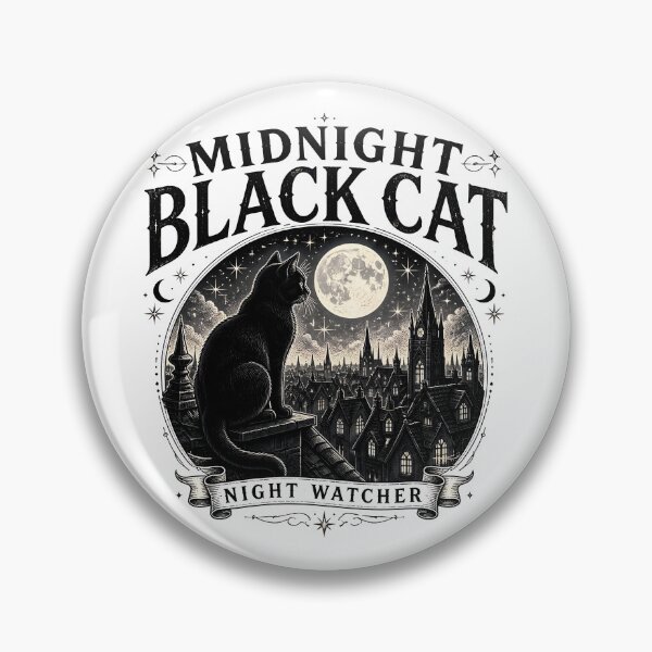 Item preview, Midnight Black Cat Night Watcher Line Art + Dotwork designed and sold by LiviuGligoros.