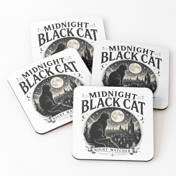 Item preview, Midnight Black Cat Night Watcher Line Art + Dotwork designed and sold by LiviuGligoros.