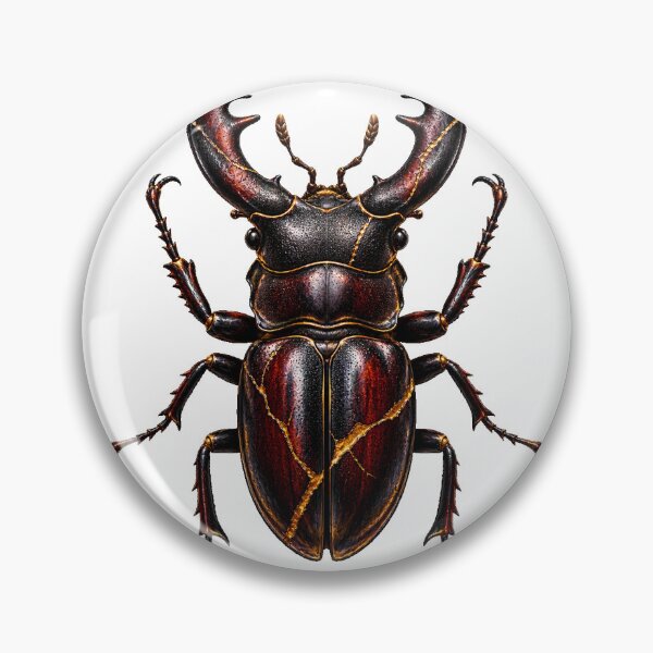 Item preview, Kintsugi Stag Beetle Golden Scar Art designed and sold by GraffiCity.