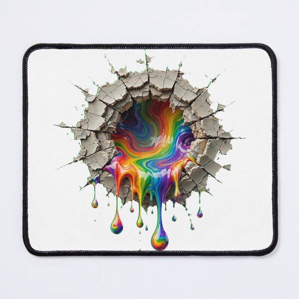 Item preview, Rainbow Liquid Cracked Wall Illusion Pop Art designed and sold by puzzell.