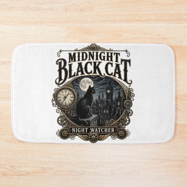 Item preview, Midnight Black Cat Night Watcher Steampunk Vintage designed and sold by LiviuGligoros.