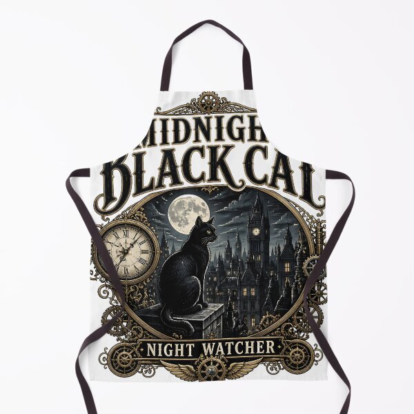 Item preview, Midnight Black Cat Night Watcher Steampunk Vintage designed and sold by LiviuGligoros.