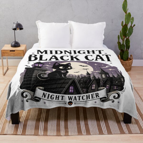 Item preview, Midnight Black Cat Night Watcher Cute Dark Kawaii designed and sold by LiviuGligoros.