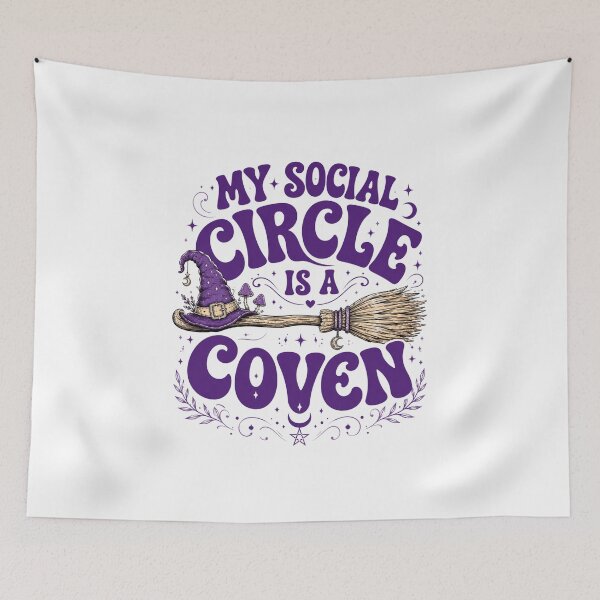 Item preview, witchy circle social coven retro purple spell designed and sold by anapldv.