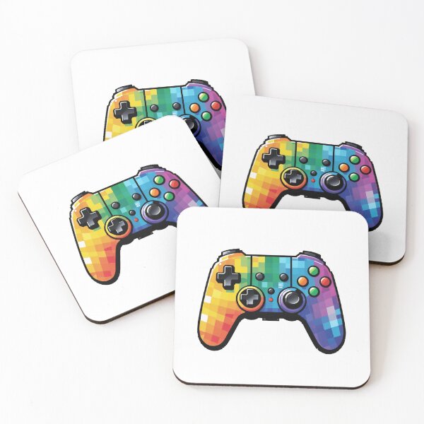 Item preview, Retro Pixel Art Game Controller Holographic Rainbow Style – Gamer gift idea designed and sold by michallechowicz.