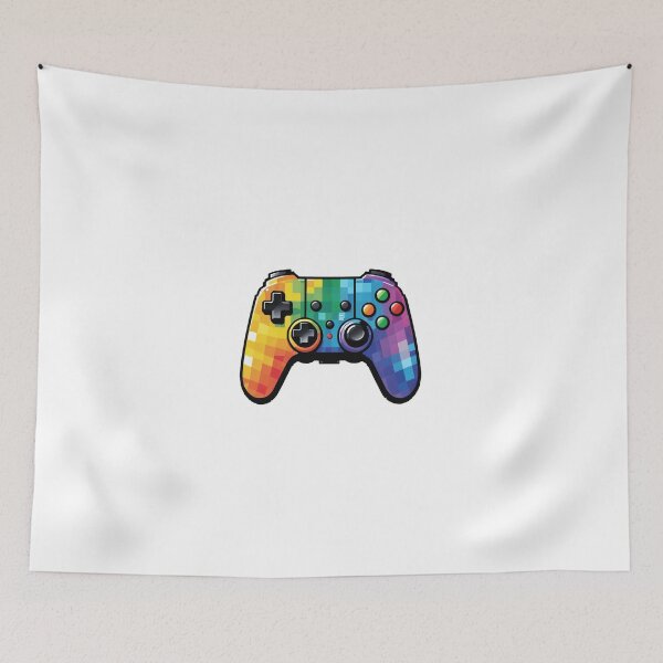 Item preview, Retro Pixel Art Game Controller Holographic Rainbow Style – Gamer gift idea designed and sold by michallechowicz.