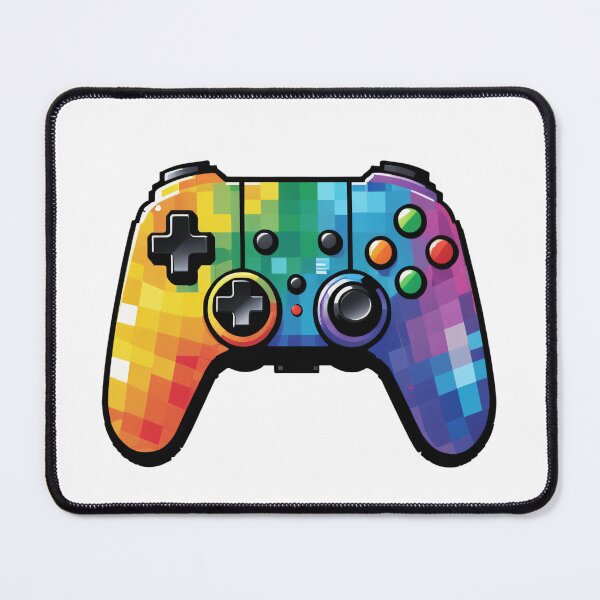 Item preview, Retro Pixel Art Game Controller Holographic Rainbow Style – Gamer gift idea designed and sold by michallechowicz.