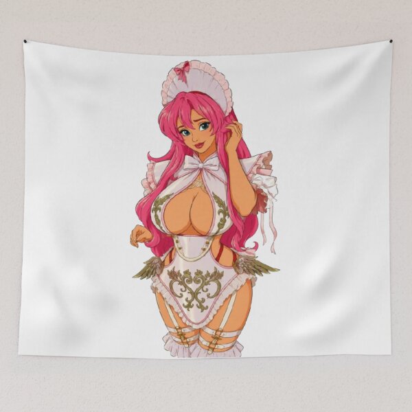 Item preview, Pink Haired Maid Pin-Up – Retro Cartoon Girl designed and sold by  Hollow Moon Studios..
