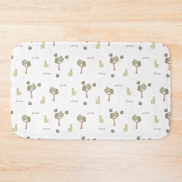 Item preview, Minimalist Watercolor Desert Cactus and Trees White Pattern designed and sold by svitlaarty.