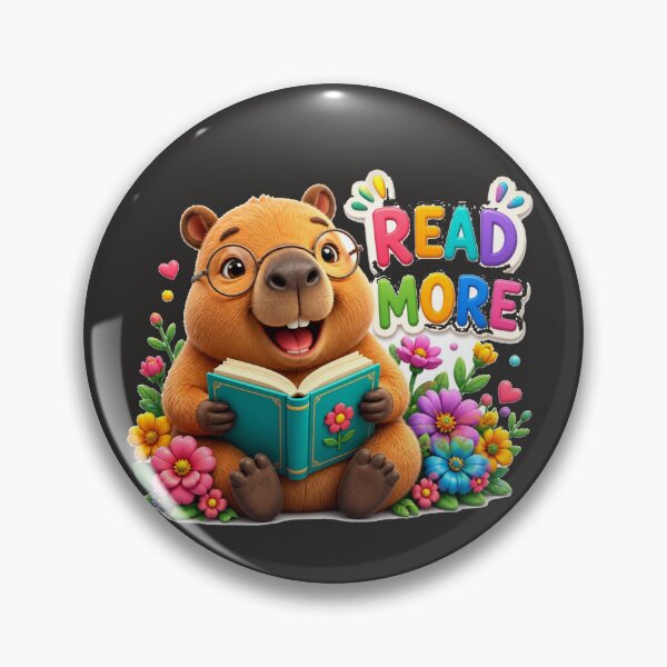 Item preview, Sweet Happy Capybara Reads More Bookworm Art designed and sold by MargaretPolanco.
