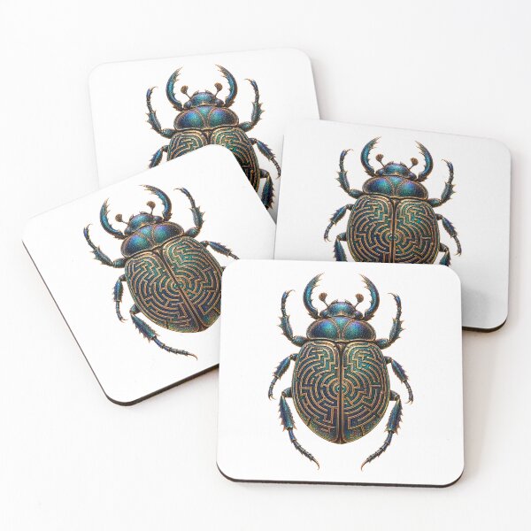 Item preview, Maze Scarab Beetle Labyrinth Art designed and sold by GraffiCity.