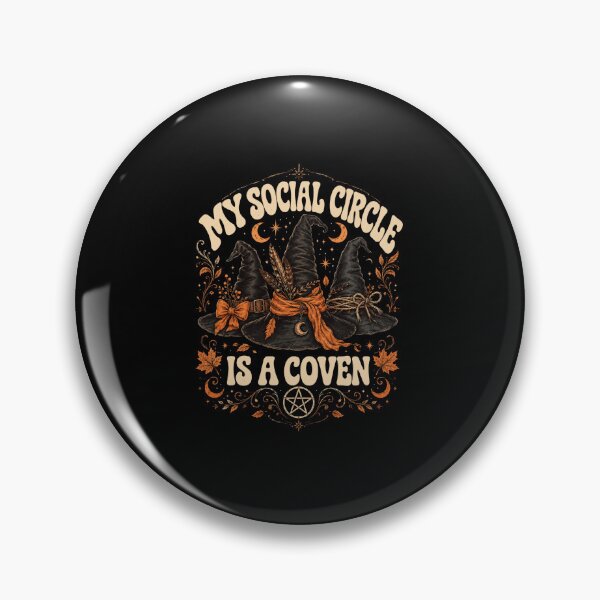 Item preview, witch My Social Circle Is A Coven Vintage Halloween Art designed and sold by anapldv.