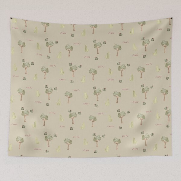 Item preview, Minimalist Watercolor Desert Cactus and Trees Sand Beige Pattern designed and sold by svitlaarty.