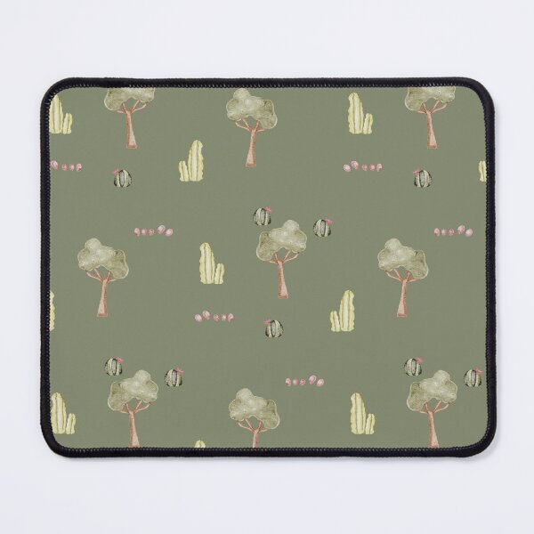 Item preview, Minimalist Watercolor Desert Cactus and Trees Olive Green Pattern designed and sold by svitlaarty.