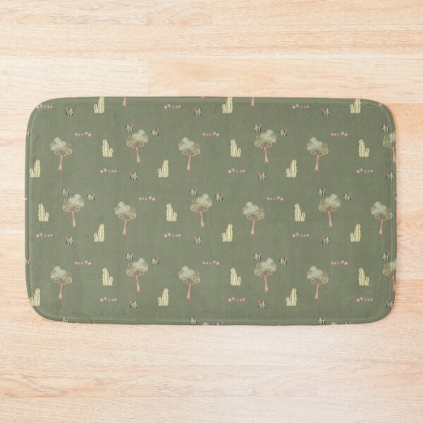 Item preview, Minimalist Watercolor Desert Cactus and Trees Olive Green Pattern designed and sold by svitlaarty.