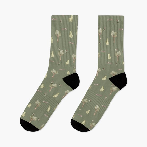 Item preview, Minimalist Watercolor Desert Cactus and Trees Olive Green Pattern designed and sold by svitlaarty.