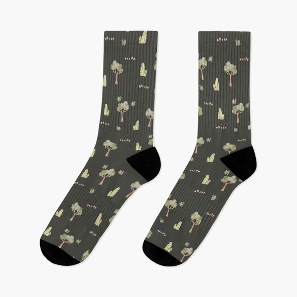 Item preview, Minimalist Watercolor Desert Cactus and Trees Dark Green Pattern designed and sold by svitlaarty.